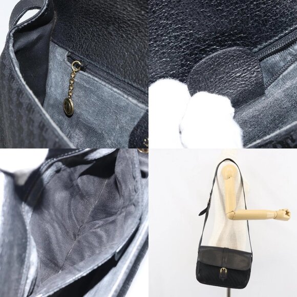 GUCCI Shoulder Bag Leather Canvas Black Gold 001 113 0613 Auth ep12275 - Picture 13 of 14